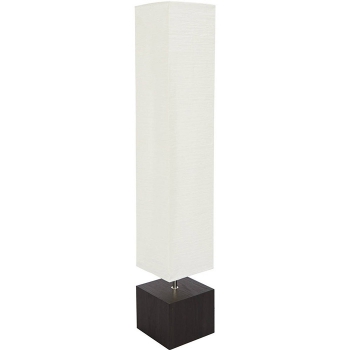 Mainstays Rice Paper Floor Lamp with Dark Wood Base with Bulb